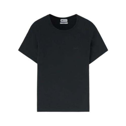 Korte Mouw T-shirt GAS , Black , Dames