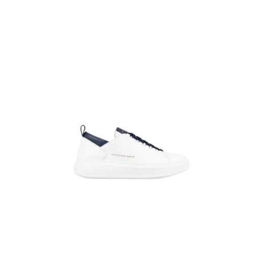 Witte-blauwe leren sneakers Wembley stijl Alexander Smith , White , He...