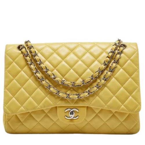 Pre-owned Leather chanel-bags Chanel Vintage , Yellow , Dames