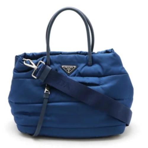 Pre-owned Leather totes Prada Vintage , Blue , Dames