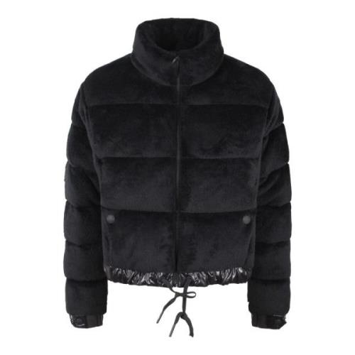 Fluwelen Fleece Bomberjack Moncler , Black , Dames