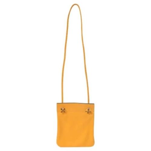 Pre-owned Leather shoulder-bags Hermès Vintage , Yellow , Dames