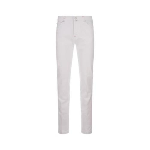 Witte Slim-Fit Denim Jeans Kiton , White , Heren