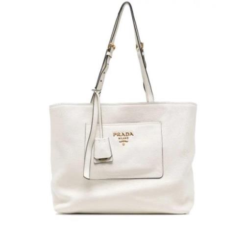 Pre-owned Leather totes Prada Vintage , White , Dames