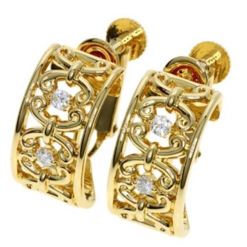 Pre-owned Yellow Gold earrings Celine Vintage , Yellow , Dames