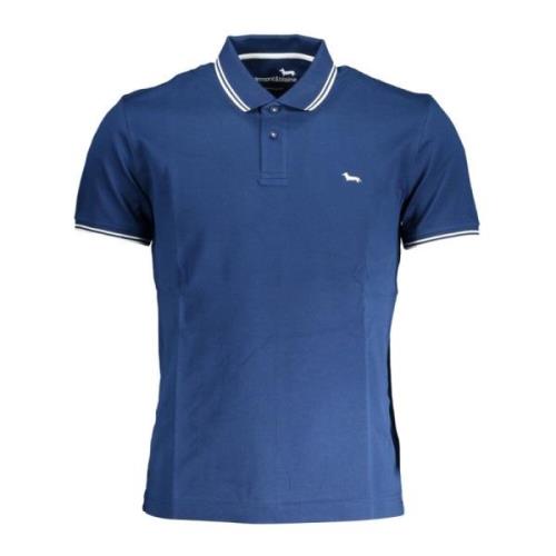 Blauw Katoenen Poloshirt met Borduursel Harmont & Blaine , Blue , Here...