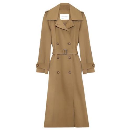 Kameel Katoenen Trenchcoat met Riem Margaux Lonnberg , Beige , Dames