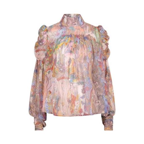 Multicolor Top Jagger met Pofmouwen Radical , Multicolor , Dames