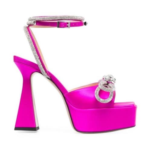 Fuchsia Platform Sandalen met Kristalversieringen Mach & Mach , Pink ,...