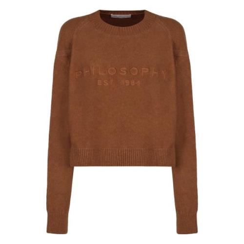 Geribbelde crew-neck sweater in wolmix Philosophy di Lorenzo Serafini ...