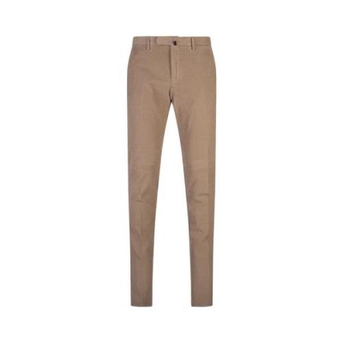 Slim Fit Corduroy Broek Bruin Incotex , Brown , Heren