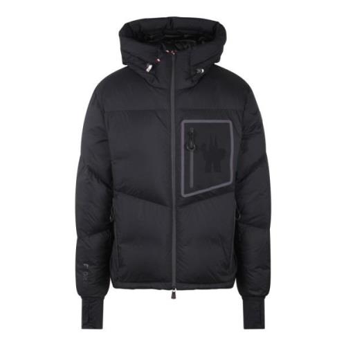 Gewatteerde Hoodie met Ritssluiting Moncler , Black , Heren