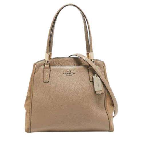 Pre-owned Leather handbags Coach Pre-owned , Beige , Dames