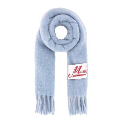 Alpaca Blend Poederblauwe Sjaal Marni , Blue , Dames