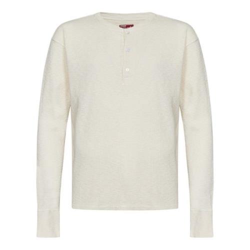 Witte T-shirts en Polos met Henley Kraag Fortela , White , Heren