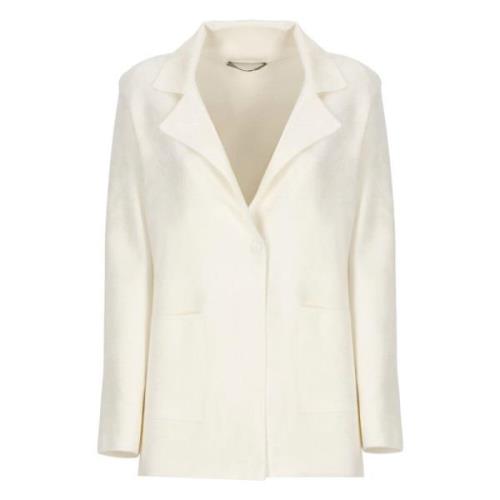 Ivoor Wolblend Blazer Jas D.Exterior , Beige , Dames