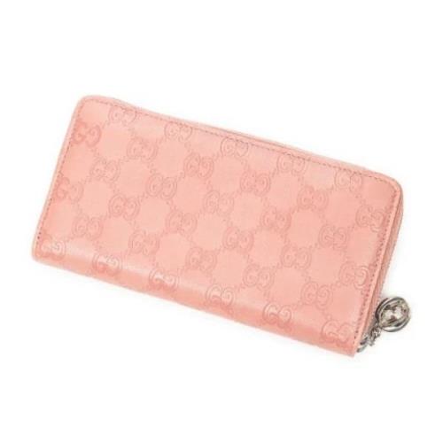 Pre-owned Leather wallets Gucci Vintage , Pink , Dames