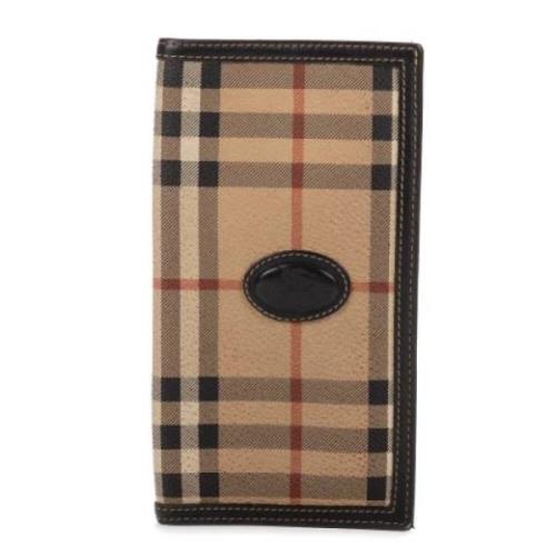 Pre-owned Coated canvas wallets Burberry Vintage , Beige , Dames