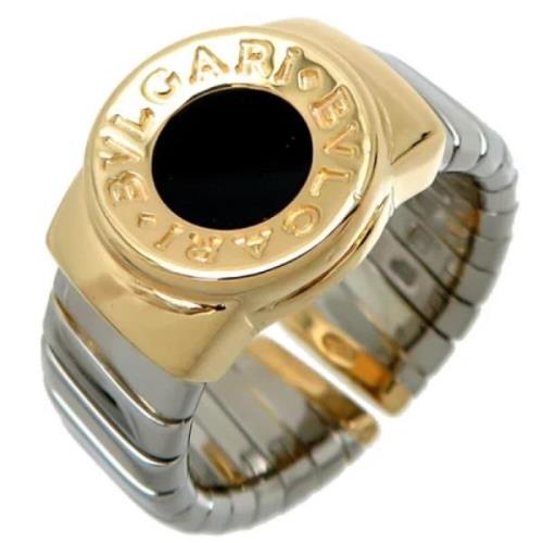 Pre-owned Stainless Steel rings Bvlgari Vintage , Yellow , Heren