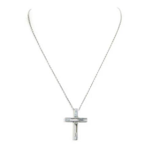 Pre-owned Stainless Steel necklaces Gucci Vintage , Gray , Dames