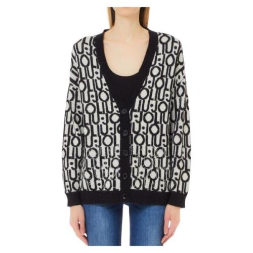 Zwart Logo Cardigan Sweater Liu Jo , Black , Dames