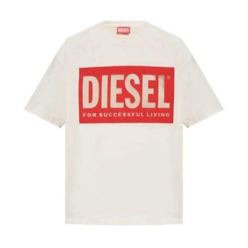 Witte T-shirts Polos voor mannen Diesel , White , Heren