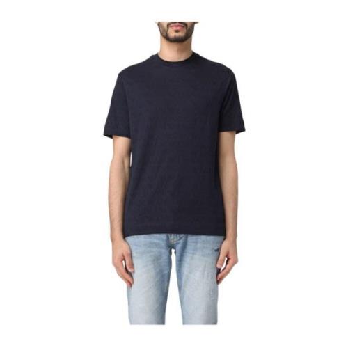 Korte Mouw T-shirt Emporio Armani , Blue , Heren