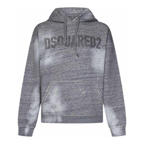 Grijze trui met studs Dsquared2 , Gray , Heren