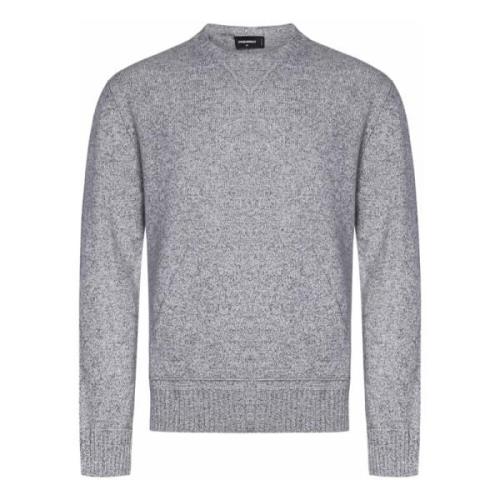 Grijze Distressed Sweater met Kangoeroezak Dsquared2 , Gray , Heren