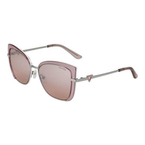 Rosa Dames Zonnebril Vierkant Spiegelend Guess , Pink , Unisex