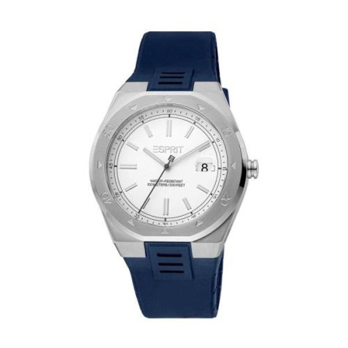 Heren Zilver Quartz Analoog Horloge Esprit , Gray , Heren