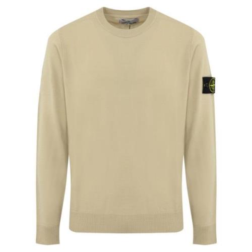 Beige Wollen Trui Lange Mouw Stone Island , White , Heren