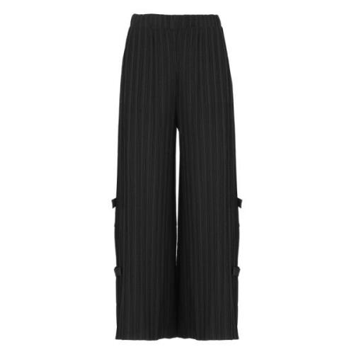 Zwarte Elastische Taille Zijknoop Broek NÜ Denmark , Black , Dames