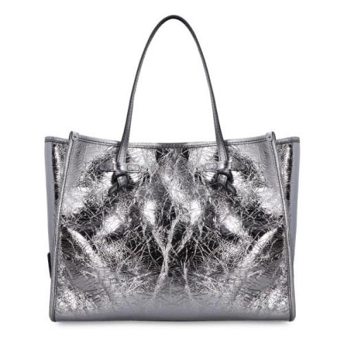 Gladleren tas met koppeling Gianni Chiarini , Gray , Dames