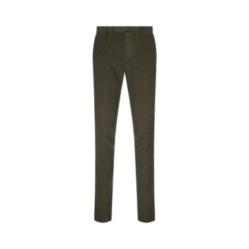 Groene Corduroy Slim Fit Broek Incotex , Green , Heren