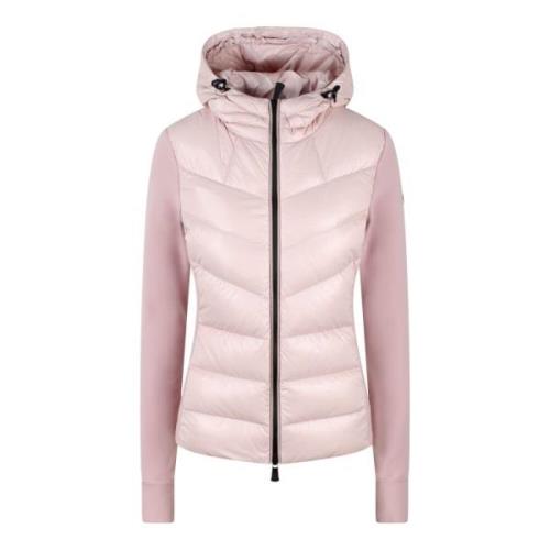 Gewatteerde Fleece Nylon Jas Moncler , Pink , Dames