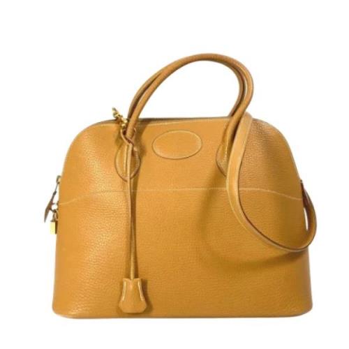 Pre-owned Leather handbags Hermès Vintage , Beige , Dames