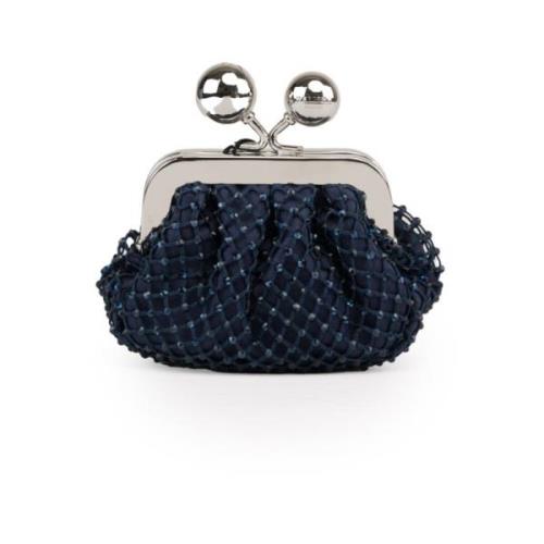 Blauwe Rhinestone Clutch met Kettingband Max Mara Weekend , Blue , Dam...