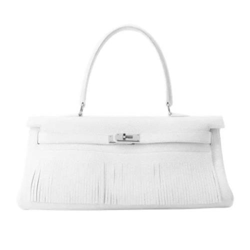 Pre-owned Leather shoulder-bags Hermès Vintage , White , Dames