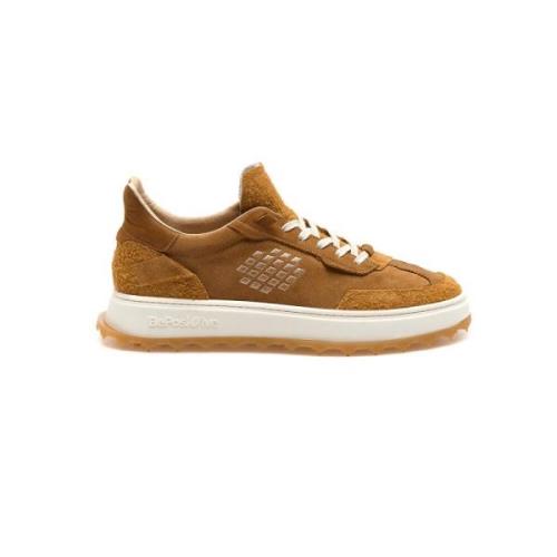 Sneakers in Ocra Leer Be Positive , Beige , Heren