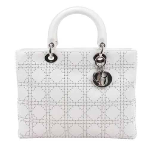 Pre-owned Leather handbags Dior Vintage , White , Dames