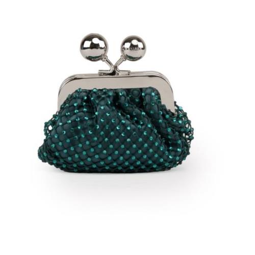 Groene Rhinestone Clutch met Kettingband Max Mara Weekend , Green , Da...