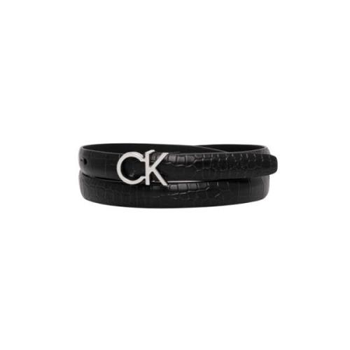 Krokodil Effect Dunne Riem Calvin Klein , Black , Heren