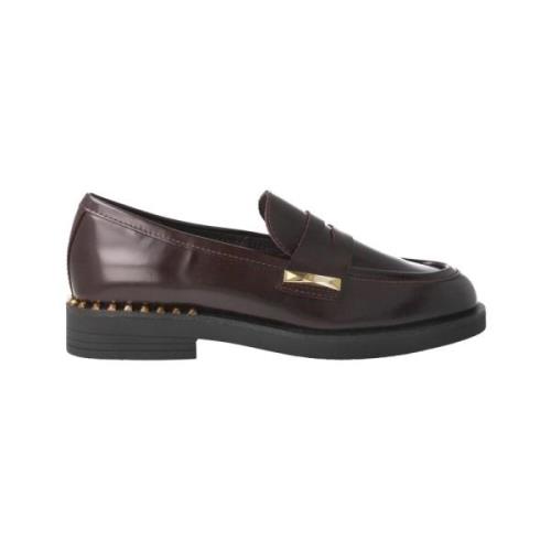 Bourgondische Leren Loafer met Studs ASH , Red , Dames