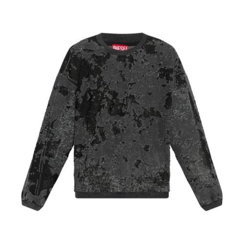 Zwarte Sweatshirt Aw24 Herenmode Diesel , Black , Heren