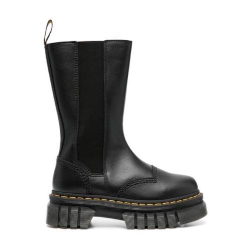 Audrick Hoge Nappa Leren Laarzen Dr. Martens , Black , Dames