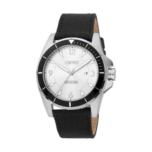 Heren Zilveren Quartz Analoog Horloge Esprit , Gray , Heren