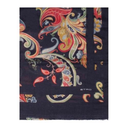 Bloemen Paisley Print Kasjmier Zijden Sjaal Etro , Multicolor , Dames