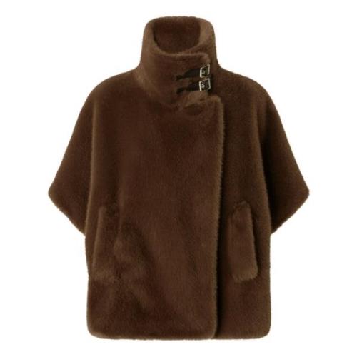 Eco-Fur Coat Pinko , Brown , Dames