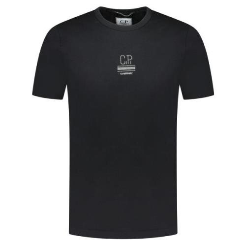 Zwart Katoenen T-shirt Regular Fit C.p. Company , Black , Heren